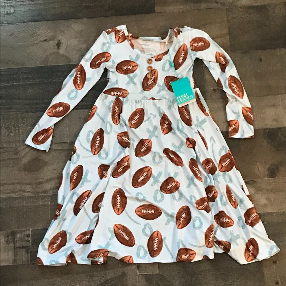 Posh Peanut Field Day Long Sleeve Henley Twirl Dress
